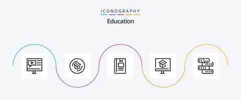 pack d'icônes de la ligne 5 de l'éducation, y compris l'apprentissage. éducation. apprentissage. la lecture. connaissances vecteur