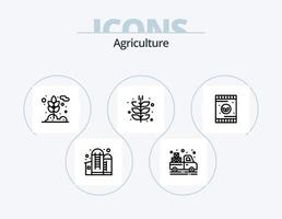 pack d'icônes de ligne d'agriculture 5 conception d'icônes. ferme. agriculture. grain. voler. éco vecteur