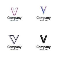 lettre v grand logo pack design création de logos modernes créatifs pour votre entreprise vecteur