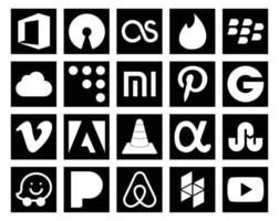 pack de 20 icônes de médias sociaux, y compris le lecteur stumbleupon pinterest media adobe vecteur