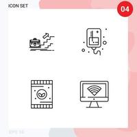groupe de 4 couleurs plates remplies signes et symboles pour la croissance iv leader succès agriculture éléments de conception vectoriels modifiables vecteur