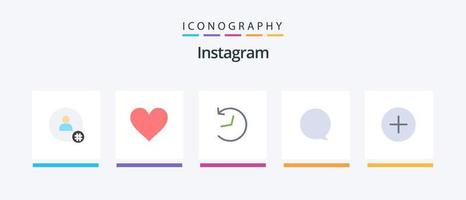 pack d'icônes instagram flat 5 comprenant le contact. Twitter. aimer. interface. discuter. conception d'icônes créatives vecteur