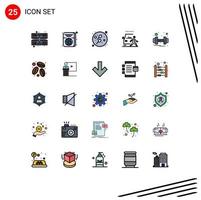 pack d'icônes vectorielles stock de 25 signes et symboles de ligne pour les éléments de conception vectoriels modifiables de voiture piétonne bébé route de gym vecteur