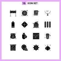 pack d'icônes vectorielles stock de 16 signes et symboles de ligne pour mariage mariage argent amour saint valentin éléments de conception vectoriels modifiables vecteur