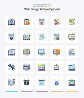 conception et développement web créatifs pack de 25 icônes plates telles que l'équipement. clé. dossier. outil. la toile vecteur