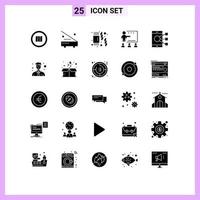 25 interface utilisateur pack de glyphes solides de signes et symboles modernes d'étudiants personnes équipement éducation pâtes éléments de conception vectoriels modifiables vecteur