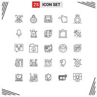 25 icônes créatives signes et symboles modernes de l'interface utilisateur micro immobilier micro éléments de conception vectoriels modifiables à gauche vecteur