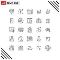 pack d'icônes vectorielles stock de 25 signes et symboles de ligne pour la mise en page du produit de petit déjeuner éléments de conception vectoriels modifiables vecteur