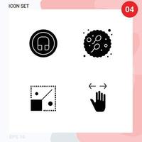 4 concept de glyphe solide pour les sites Web mobiles et les applications redimensionner les écouteurs ui éléments de conception vectoriels modifiables créatifs sexuels vecteur