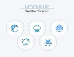 pack d'icônes bleu météo 5 conception d'icônes. la météo. nuage. Soleil. la météo. laissez tomber vecteur