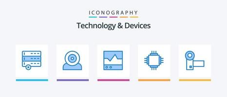 appareils pack d'icônes bleu 5, y compris l'équipement. électrique. dispositifs. dispositifs. portée. conception d'icônes créatives vecteur