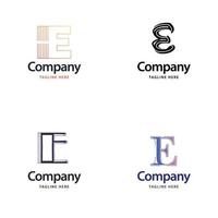 lettre e grand logo pack design création de logos modernes créatifs pour votre entreprise vecteur