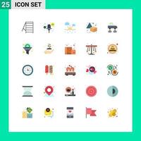 interface mobile ensemble de 25 pictogrammes d'éléments de conception vectoriels modifiables de voiture de réseau météorologique intelligent cog vecteur