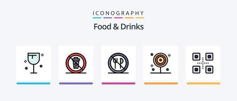 ligne de nourriture et de boissons remplie de 5 icônes, y compris le repas. boissons. et. cuisine. jus de fruit. conception d'icônes créatives vecteur