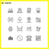pack d'icônes vectorielles stock de 16 signes et symboles de ligne pour la bannière de construction imac dispositif amusant éléments de conception vectoriels modifiables par ordinateur vecteur