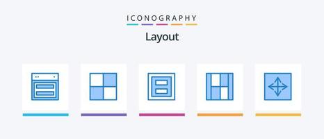 pack d'icônes de mise en page bleu 5, y compris angulaire. illustration. Cadre. dessiner. créer. conception d'icônes créatives vecteur