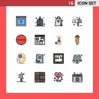 16 icônes créatives signes et symboles modernes de protection post shopping boîte aux lettres éléments de conception vectoriels créatifs modifiables vecteur
