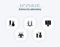 pack d'icônes de glyphe scientifique 5 conception d'icônes. la biologie. la physique. chimie. aimant. tube vecteur