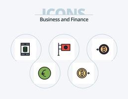 pack d'icônes rempli de ligne de financement 5 conception d'icônes. . . empaqueter. de l'argent. Entreprise vecteur