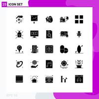 ensemble de 25 signes de symboles d'icônes d'interface utilisateur modernes pour la publication d'éléments de conception vectoriels modifiables de lapin en ligne de présentation de jeu vecteur