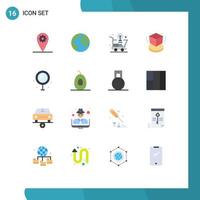 16 interface utilisateur pack de couleurs plates de signes et symboles modernes d'amour cosmétique cube de conception en ligne pack modifiable d'éléments de conception de vecteur créatif
