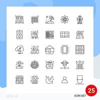 25 lignes universelles définies pour les applications web et mobiles partagent des idées plage idée physique éléments de conception vectoriels modifiables vecteur