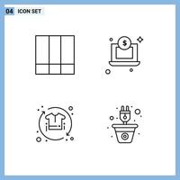 concept de 4 lignes pour sites Web mobiles et applications lignes de vente de grille processus d'argent éléments de conception vectoriels modifiables vecteur