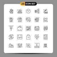 pack de 25 symboles universels de vis social emoji partager des éléments de conception vectoriels modifiables sur le réseau vecteur