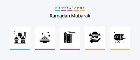 pack d'icônes ramadan glyph 5, y compris la charité. mosquée. Ramadan. namaz. tapis. conception d'icônes créatives vecteur