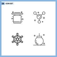 pack de 4 symboles universels de la science intérieure du jeu de salle de bain jouant des éléments de conception vectoriels modifiables vecteur