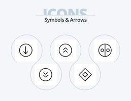symboles et flèches ligne pack d'icônes 5 conception d'icônes. La Flèche. agrandir. la magie. cercle. symboles vecteur