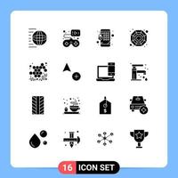 symboles d'icônes universels groupe de 16 glyphes solides modernes d'automne doux symbole de jeu vidéo chine éléments de conception vectoriels modifiables vecteur
