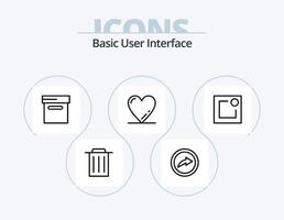 pack d'icônes de ligne de base 5 conception d'icônes. . cœur. . remarquer vecteur