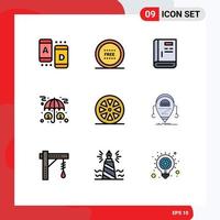 9 icônes créatives signes et symboles modernes des actifs de la boutique d'assurance de l'argent aident les éléments de conception vectoriels modifiables vecteur