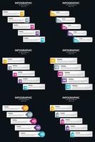 vecteur 6 infographie pack présentation modèle de diapositive 5 étapes cycle diagrammes et chronologies