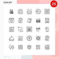 concept de 25 lignes pour les sites Web mobiles et les applications prennent en charge les éléments de conception vectoriels modifiables de nourriture de tranche de groupe dhorloge vecteur