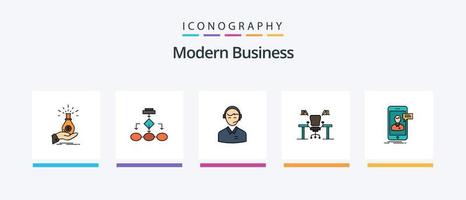 ligne d'affaires moderne remplie de 5 packs d'icônes comprenant des informations. analytique. en espèces. analytique. de l'argent. conception d'icônes créatives vecteur