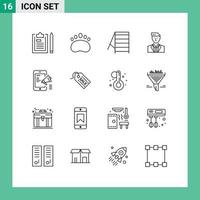 16 icônes créatives signes et symboles modernes de la campagne numérique mr chef de la construction PDG éléments de conception vectoriels modifiables vecteur