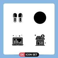 pack d'icônes vectorielles stock de 4 signes et symboles de ligne pour les barres sonores de beauté signal de relaxation ondes sonores éléments de conception vectoriels modifiables vecteur