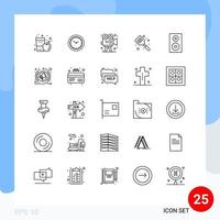 groupe de 25 lignes modernes définies pour flipper cuisson timmer arts cuits au four éléments de conception vectoriels modifiables vecteur