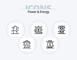 pack d'icônes de ligne de puissance et d'énergie 5 conception d'icônes. Puissance. énergie. Puissance. poubelle. pétrole vecteur