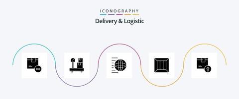 pack d'icônes de glyphe 5 de livraison et de logistique, y compris la logistique. Entreprise. boîte. achats vecteur