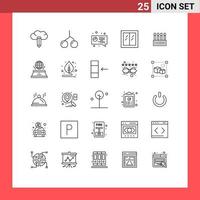 ensemble de 25 symboles d'icônes d'interface utilisateur modernes signes pour les éléments de conception vectoriels modifiables de la fenêtre des bourgeons de tarte cosmétique du monde vecteur