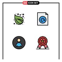 symboles d'icônes universels groupe de 4 couleurs plates modernes de personnes de camp arbre de rechargement éléments de conception vectoriels modifiables vecteur