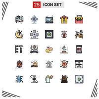 25 icônes créatives signes et symboles modernes de structure de construction de sac éléments de conception vectoriels modifiables web ville vecteur