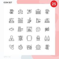 25 icônes créatives signes et symboles modernes de livraison de commande logistique de colis voir éléments de conception vectoriels modifiables vecteur