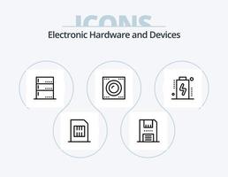 pack d'icônes de ligne d'appareils 5 conception d'icônes. photo. appareil photo. électronique. ouverture. électricité vecteur