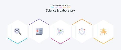 science 25 pack d'icônes plates comprenant. . la science. la science. chimiste vecteur