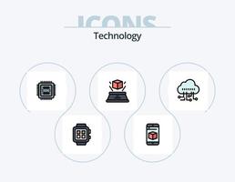 ligne de technologie remplie icône pack 5 conception d'icônes. . La technologie. l'ordinateur. cellule. Google vecteur