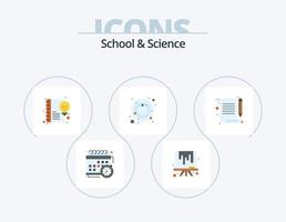 pack d'icônes plat scolaire et scientifique 5 conception d'icônes. Remarques. contenu. planètes. astronomie vecteur